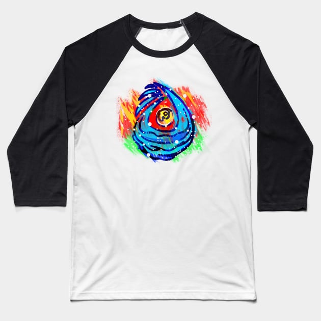 Seashell Hand Drawn Colorful Illustration Baseball T-Shirt by GeeTee